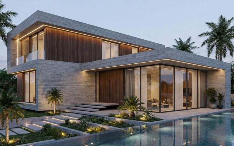 Luxury Minimalist House Architecture in India